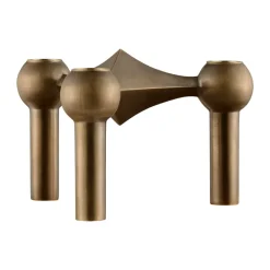 STOFF Nagel candle holder, Bronzed brass Brown Online