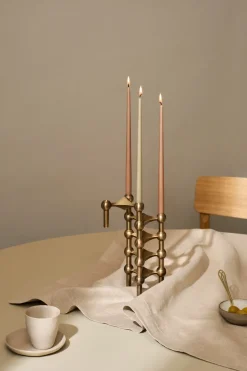 STOFF Nagel candle holder, Bronzed brass Brown Online