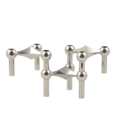 STOFF Nagel candle holder, chrome Silver-coloured Hot