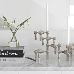 STOFF Nagel candle holder, chrome Silver-coloured Hot