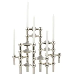 STOFF Nagel candle holder, chrome Silver-coloured Hot