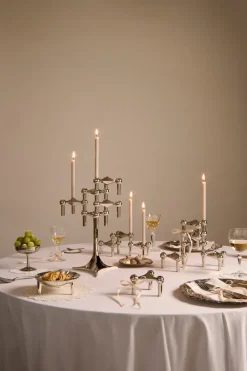 STOFF Nagel candle holder, chrome Silver-coloured Hot