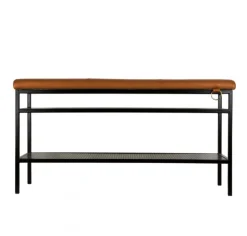 Maze Nancy shoe shelf, Black-Cognac BrownBlack Best