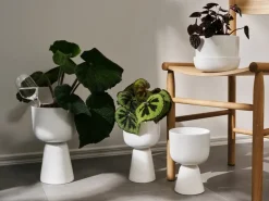 Iittala Nappula flower pot with saucer Ø17 cm h13 cm, White Hot