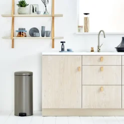 Brabantia New Icon pedal bin 30 liter, platinum GreySilver-coloured Hot