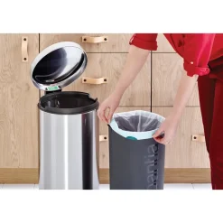 Brabantia New Icon pedal bin 30 liter, Matt steel fingerprint proof Silver-coloured Discount
