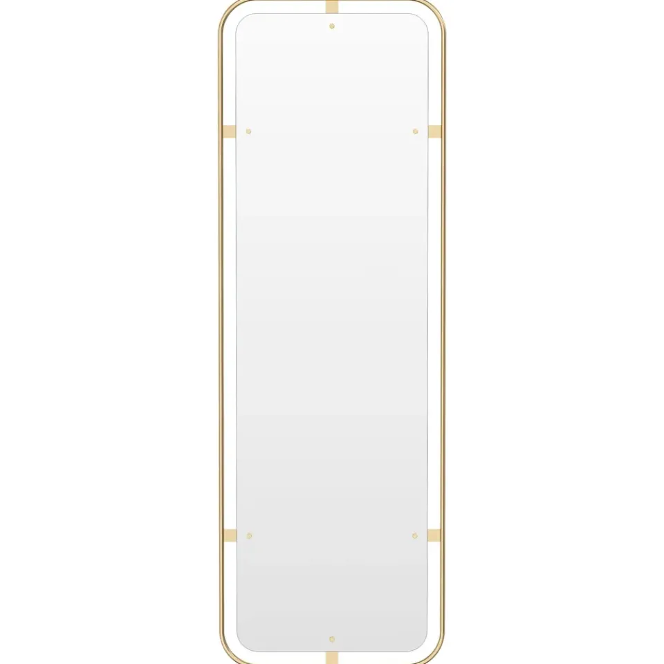 Audo Copenhagen Nimbus mirror rectangular, Polished brass Gold-coloured