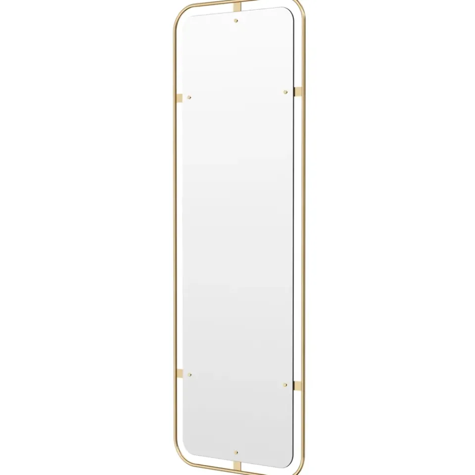 Audo Copenhagen Nimbus mirror rectangular, Polished brass Gold-coloured