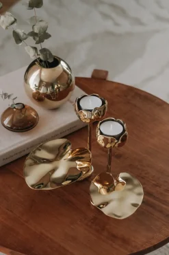 Hilke Collection Ninfea No.1 candlestick, Brass Gold-coloured Best