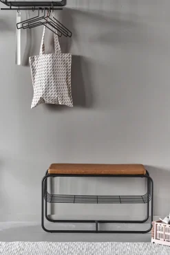 Scandi Living Nod bench/shoe rack 80x36x42 cm, Black Outlet