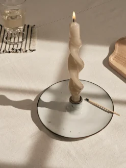 Broste Copenhagen Nordic Sand candlestick, Ø18 cm Beige Sale