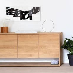 Ethnicraft Nordic sideboard, Wax oiled oak 3 doors Beige Sale