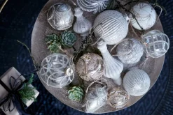 Lene Bjerre Norille Christmas bauble Ø11 cm, Off , ribbed White Online