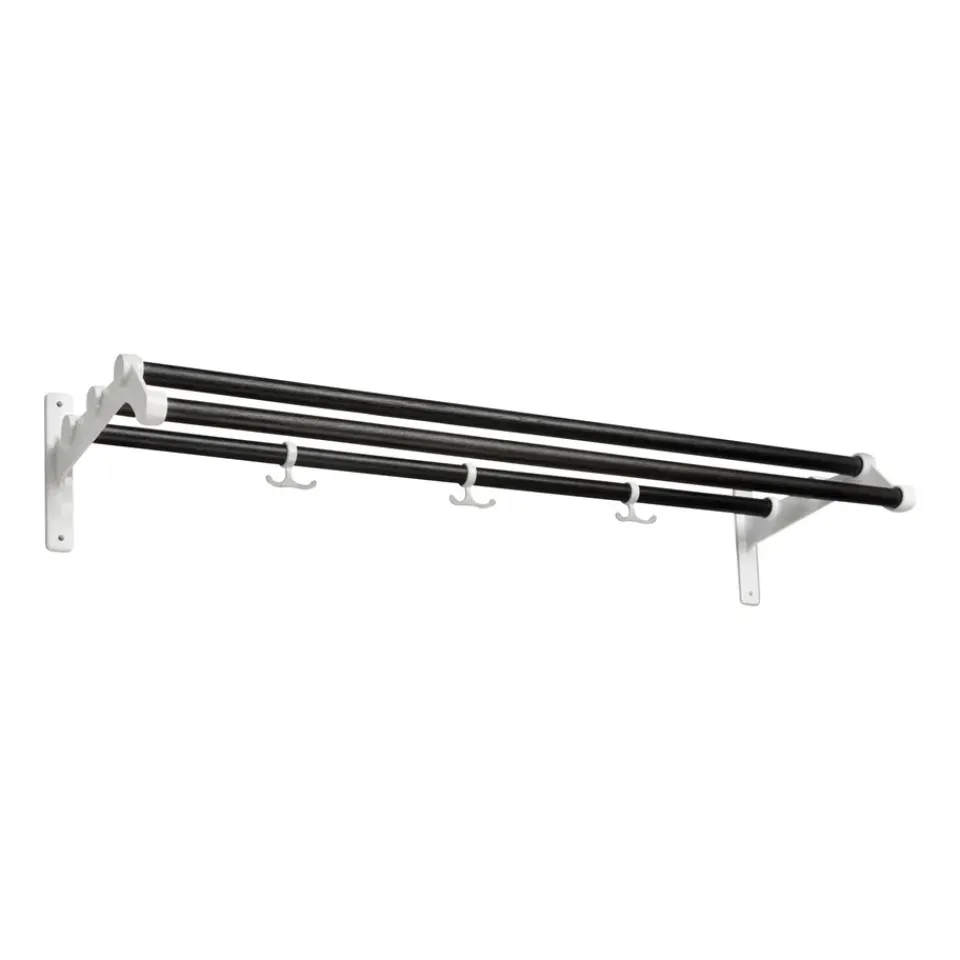 Essem Design Nostalgi 291 hat shelf 100 cm, Black oiled oak-white BlackWhite Outlet
