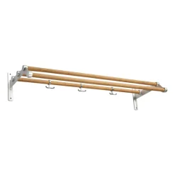 Essem Design Nostalgi 291 hat shelf 100 cm, Bambu-aluminum BrownSilver-coloured New