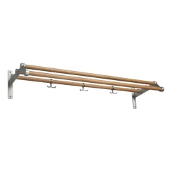 Essem Design Nostalgi 291 hat shelf 100 cm, Oak -aluminum BrownBeigeSilver-coloured Hot