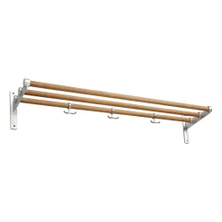 Essem Design Nostalgi hat shelf/ shoe shelf, Bambu-aluminum BrownSilver-coloured New