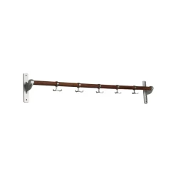 Essem Design Nostalgi Hook rack, Walnut, aluminium stand Brown Outlet