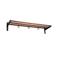 Essem Design Nostalgi Shoe or hat shelf, Walnut, black stand Brown Outlet