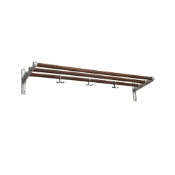 Essem Design Nostalgi Shoe or hat shelf, Walnut, aluminium stand Brown Hot