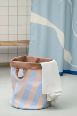 Mette Ditmer Nova Arte laundry basket 40x40x50 cm, Light blue-powder rose BlueBrown Hot