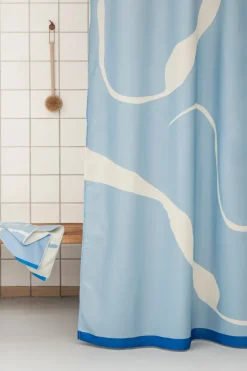 Mette Ditmer Nova Arte shower curtain 150x200 cm, Light blue-off-white BlueWhite New