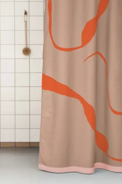 Mette Ditmer Nova Arte shower curtain 150x200 cm, Latte-orange BeigeOrange Outlet