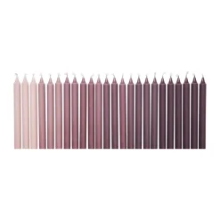 Ferm Living Ombre antique candles 24 pcs, Dark grape GreenWhite New