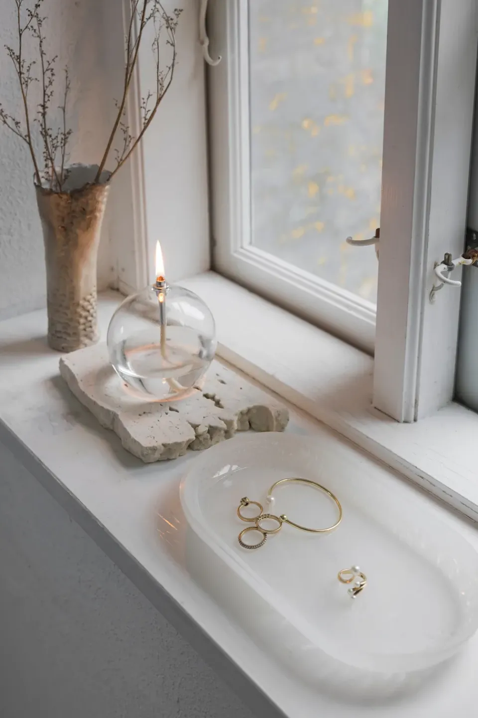 Mette Ditmer Opal tray, Linen, 14x25.5 cm White Clearance