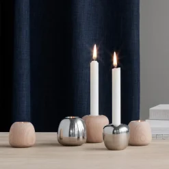 Stelton Ora candle sticks wood, large Beige New
