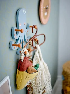 Bloomingville Oswall coat hanger Octopus, 6 hooks BlueBrown Outlet