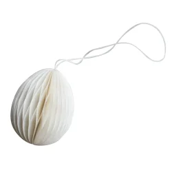 DBKD Ovoid Easter decoration paper 7 cm, White Hot