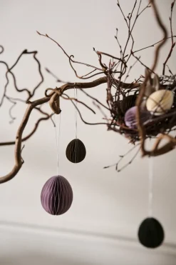 DBKD Ovoid paper Easter decoration small 4 cm, Brown