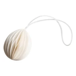 DBKD Ovoid paper Easter decoration small 4 cm, White