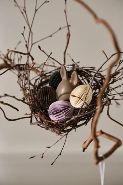 DBKD Ovoid paper Easter decoration small 4 cm, White