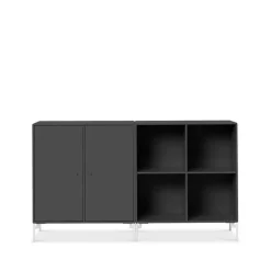 Montana Pair side table, Anthracite 04, white lacquered legs Grey Hot