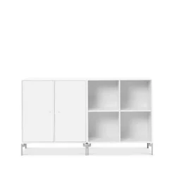 Montana Pair side table, New 101, chrome legs White New