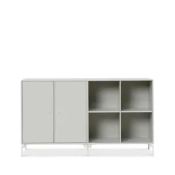 Montana Pair side table, Nordic 09, white lacquered legs Grey Hot