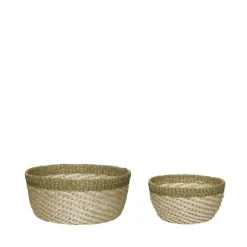 Hübsch Palm baskets 2-pack, Nature-green Online