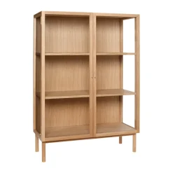 Hübsch Panorama display cabinet small, Oak Beige Best