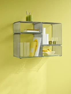 Montana Panton Wire Single shelf 34,8x34,8x25,7 cm, Chrome Silver-coloured Clearance