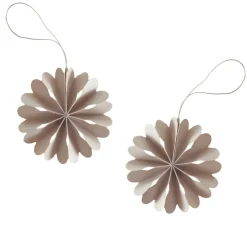 Cooee Design Paper Flowers Christmas ornament, sand Beige New