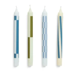 HAY Pattern candle mix 4-pack, Green-blue GreenBlue Outlet