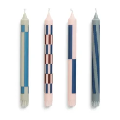HAY Pattern candle mix 4-pack, Light pink-blue PinkBlue Sale