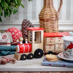 Bloomingville Paulownia Advent calendar train, multi Red Discount