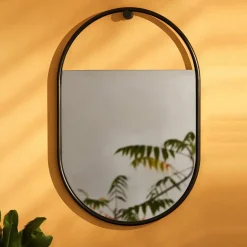 Northern Peek mirror oval, 40x60 cm Black