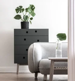 Zweed Peep B3 dresser, Slate , white-pigmented oak Grey