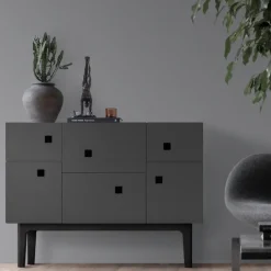 Zweed Peep C2 cabinet, Slate . black lacquered Grey Outlet