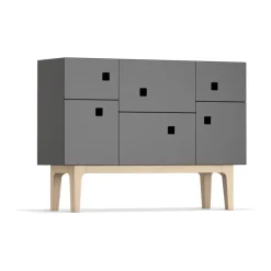 Zweed Peep C2 cabinet, Slate . White pigmented oak Grey Hot