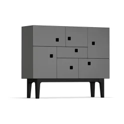 Zweed Peep C1 cabinet, Slate . black lacquered stand Grey Best